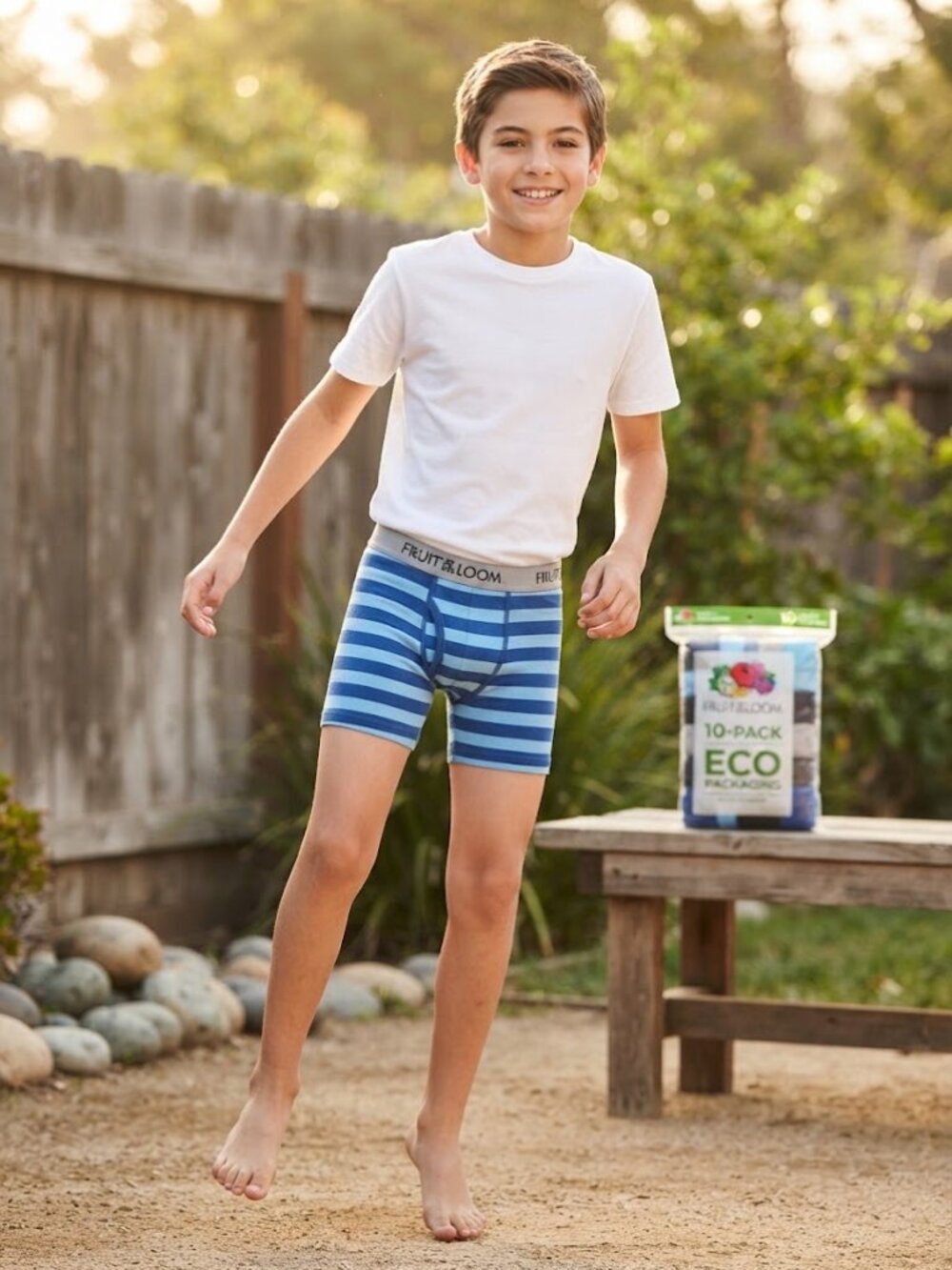 Fruit of the Loom Boys Boxer Briefs 10 Pack Striped Assorted Colors Sz M NEW